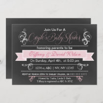 chalkboard pink Couple's Baby shower Invitation