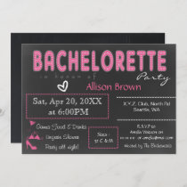 Chalkboard pink Lingerie Shower Bachelorette Invitation