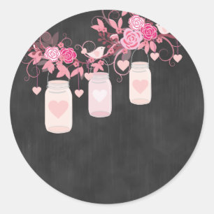Chalkboard Pink Mason Jar Sticker