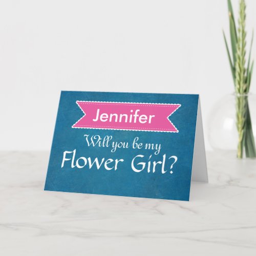 ChalkBoard Pink Ribbon Will you be my Flower Girl Invitation