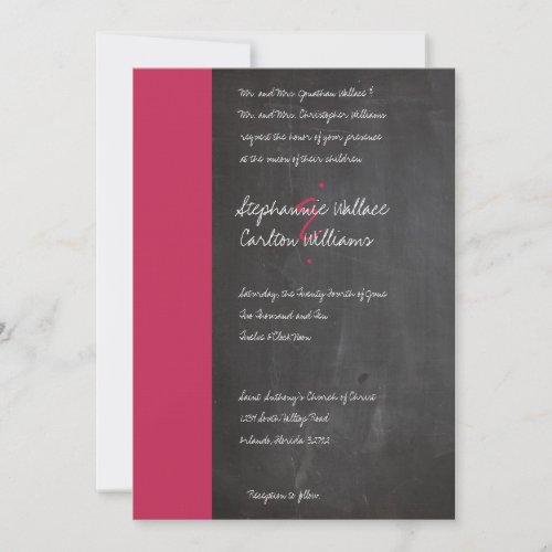 Chalkboard Pink Wedding Invitation