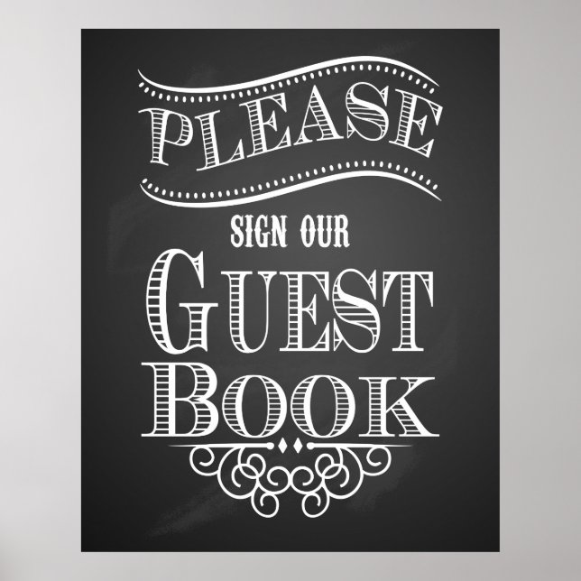 Chalkboard "Please sign our Guest book" print (Front)