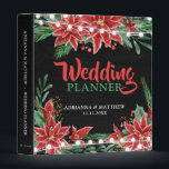 Chalkboard Poinsettia Christmas Wedding Planner 3 Ring Binder<br><div class="desc">Red Poinsettia Christmas Wedding Planner</div>