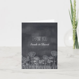 Chalkboard Poppy Wedding Thank You