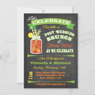 Chalkboard Post Wedding Brunch and Bloody Marys Invitation