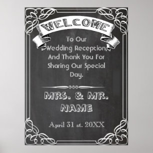 chalkboard poster ,blackboard wedding poster