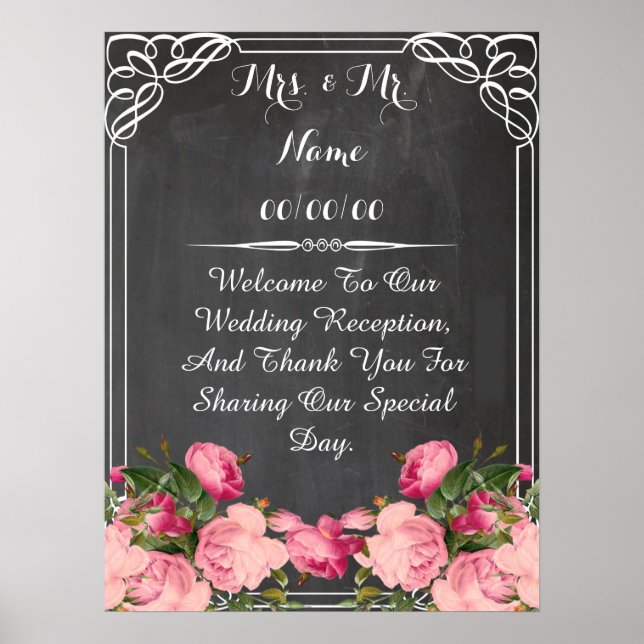 chalkboard poster ,wedding poster (Front)
