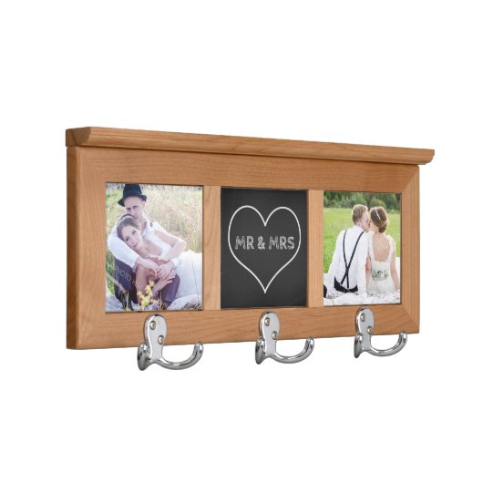 Chalkboard Print Mr & Mrs Photo Coat Rack (Right)