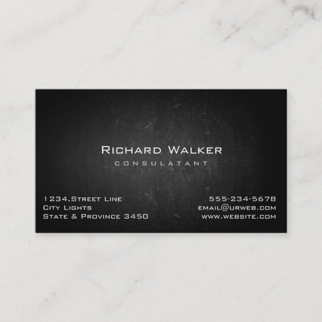 Chalkboard Professional elegant Black Board Simple Business Card (Front)