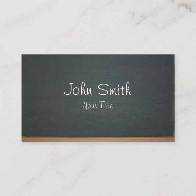 Chalkboard Professional School Teacher Tutor Business Card (Front)