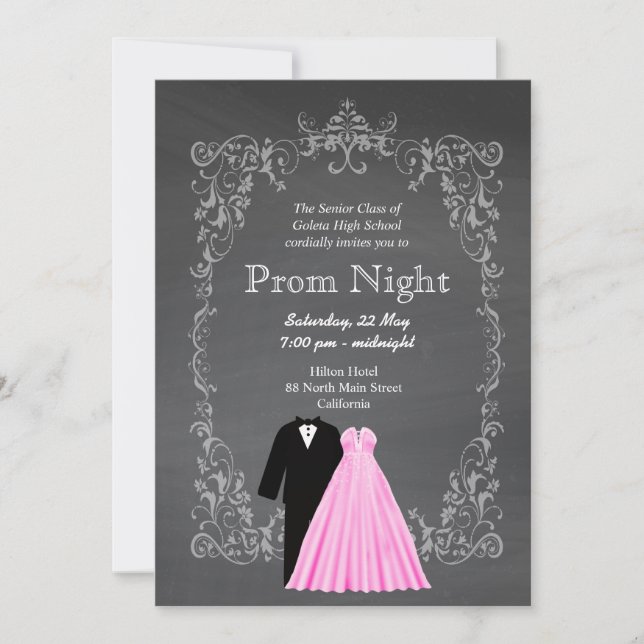 Chalkboard Prom Invitation (Front)