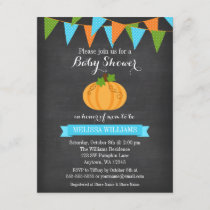 Chalkboard Pumpkin Bunting Boy Fall Baby Shower Invitation