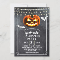 Chalkboard Pumpkin Spooktacular Halloween Party Invitation