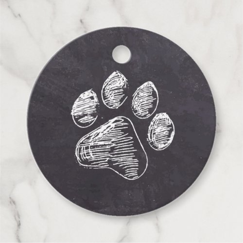 Chalkboard - Puppy Pawty - Dog Birthday Paw Print Favor Tags - Puppy Paw-ty ! Host your new little puppy's party or dog birthday with this simple rustic slate chalkboard and paw print puppy birthday party favor tags and matching accessories , for girl and boy dogs and puppies.
Whether a new puppy or an adopted rescue dog , this simple rustic chalkboard design is perfect for all the little boy and girl dogs .
Chalkboard Paw Print - Puppy Pawty - Dog Birthday favor tags .