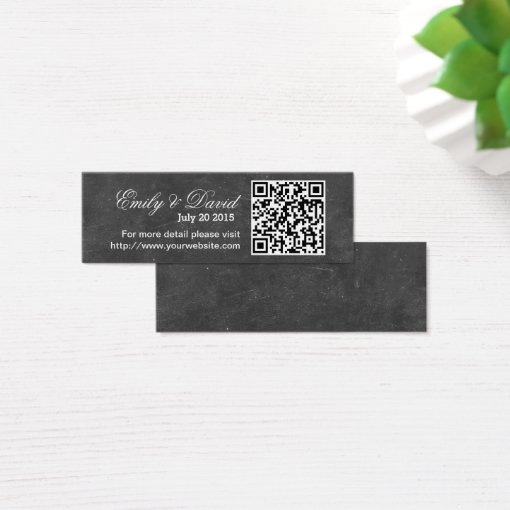 Chalkboard QR Code Wedding site Insert Card Zazzle