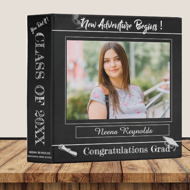Chalkboard quotes Photo Graduation Memories 3 Ring Binder (Creator Uploaded)