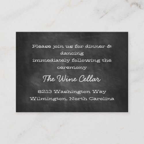 Chalkboard Reception Insert Cards Business Card Templates