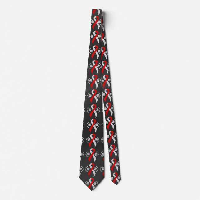 Chalkboard Red and White Ribbon Neck Tie (Front)