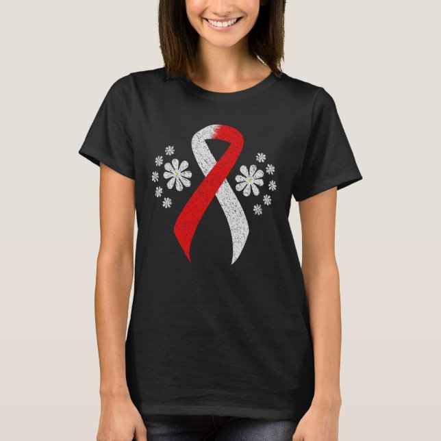 Chalkboard Red and White Ribbon T-Shirt (Front)