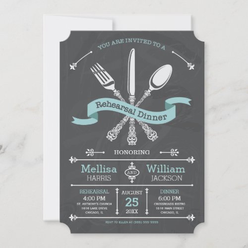 Chalkboard Rehearsal Dinner Invitation