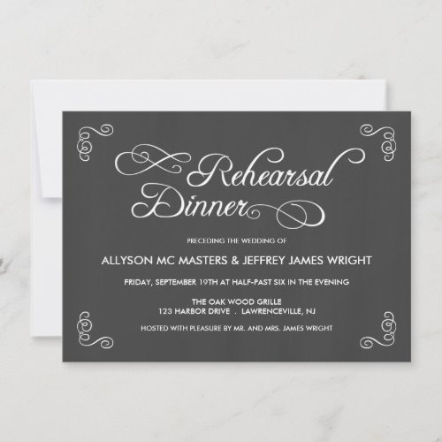 Chalkboard Rehearsal Dinner Invitations