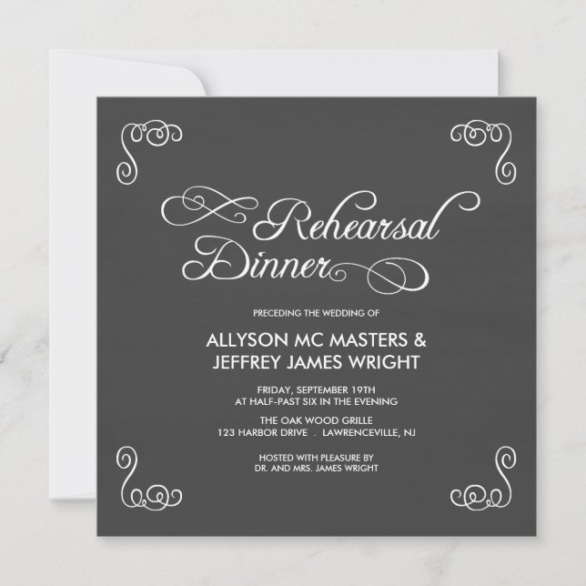 Chalkboard Rehearsal Dinner Invitations (Front)