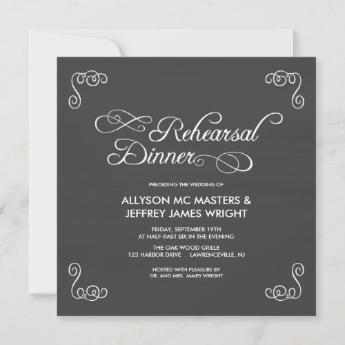 Chalkboard Rehearsal Dinner Invitations