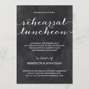 Chalkboard Rehearsal Luncheon Invitation