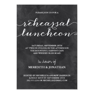Chalkboard Rehearsal Luncheon Invitation