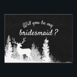 Chalkboard Reindeer Christmas Wedding | Bridesmaid Invitation<br><div class="desc">Chalkboard Reindeer Christmas Wedding | Bridesmaid</div>