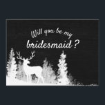 Chalkboard Reindeer Christmas Wedding | Bridesmaid Invitation<br><div class="desc">Chalkboard Reindeer Christmas Wedding | Bridesmaid</div>