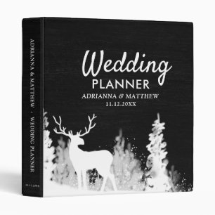 Chalkboard Reindeer Christmas Wedding Planner 3 Ring Binder