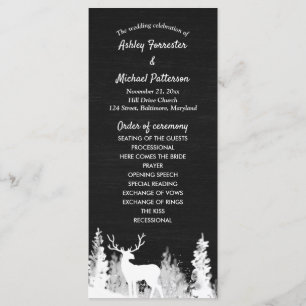 Chalkboard Reindeer Christmas Wedding Program