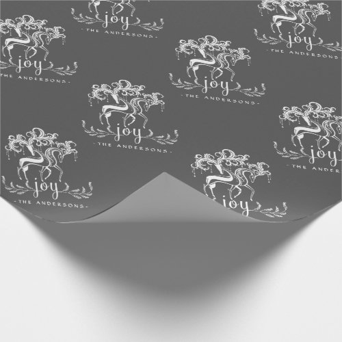 Chalkboard Reindeer Joy Christmas Holiday Wrapping Wrapping Paper