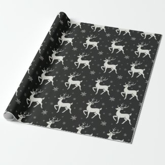 Chalkboard Reindeer Snowflakes Rustic Christmas