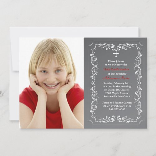 Chalkboard Religious Photo Invitation