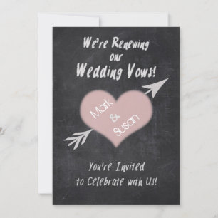 CHALKBOARD RENEWING WEDDING VOWS INVITATION