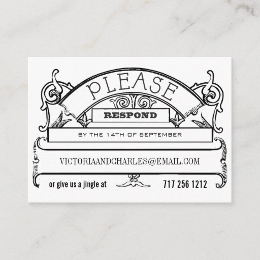 Customizable Chalkboard Response Email or Telephone Cards Business Card Template
