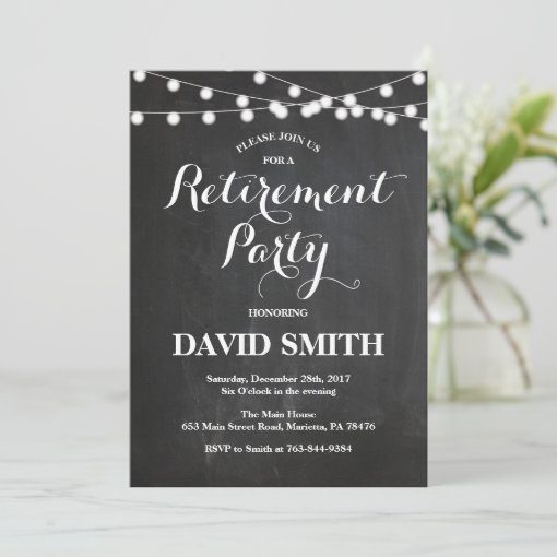 Chalkboard Retirement Party Invitation Card | Zazzle