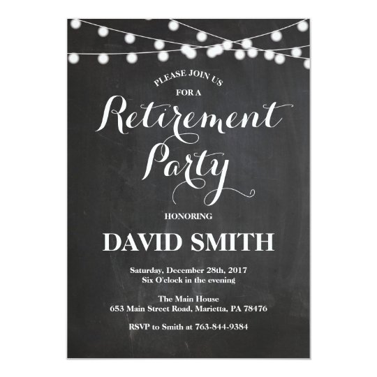 Chalkboard Retirement Party Invitation Card | Zazzle.com