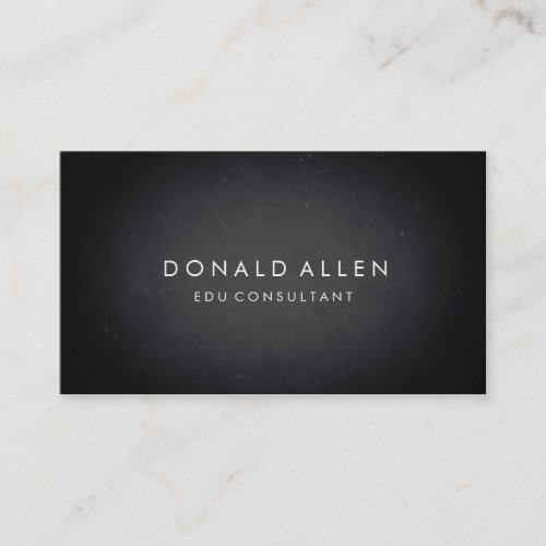 Chalkboard Retro Black Professional Educational Business Card