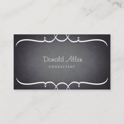 Chalkboard Retro Slate Professional Curved Business Card