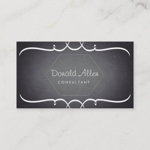 Chalkboard Retro Slate Professional Hexagon Business Card