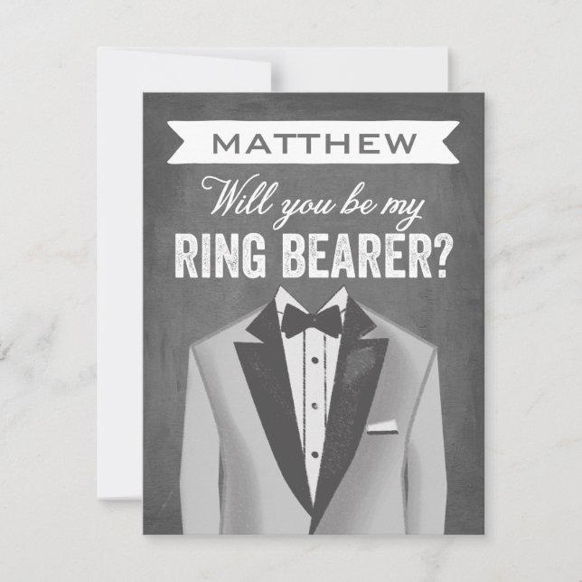 Chalkboard Ring Bearer | Groomsman Invitation (Front)