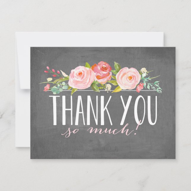 Chalkboard Rose Garden | Thank You Card (Front)