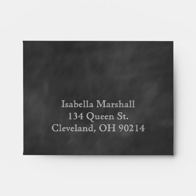 Chalkboard RSVP Envelope. Envelope (Front)