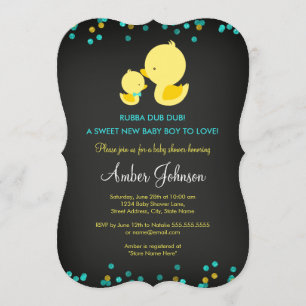 Chalkboard Rubber Duck Baby Shower Invite