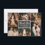 Chalkboard Rustic Multi Photo Collage Wedding  Thank You Card<br><div class="desc">Modern, Rustic Chalkboard Hand Lettered Wedding Multi Photo Collage Wedding Thank You Cards Cheap. Stylish wedding thank you card template featuring six (6) photo on the front and one (1) photo on the back side. With the text "thank you" in a swirly hand lettered calligraphy script font in white on...</div>
