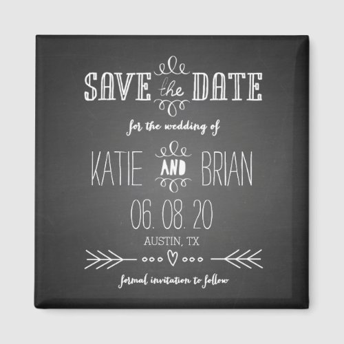 Chalkboard Rustic Save the Date Magnet