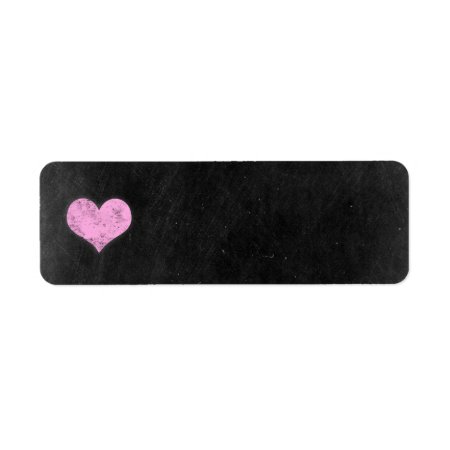 Chalkboard Rustic Shabby Chic Pink Chalk Heart Label